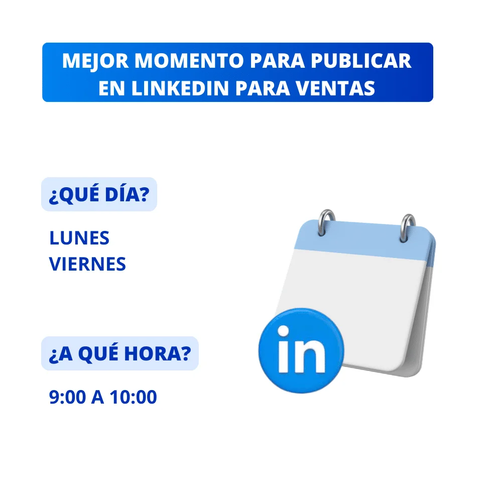 Mejor momento publicar LinkedIn ventas