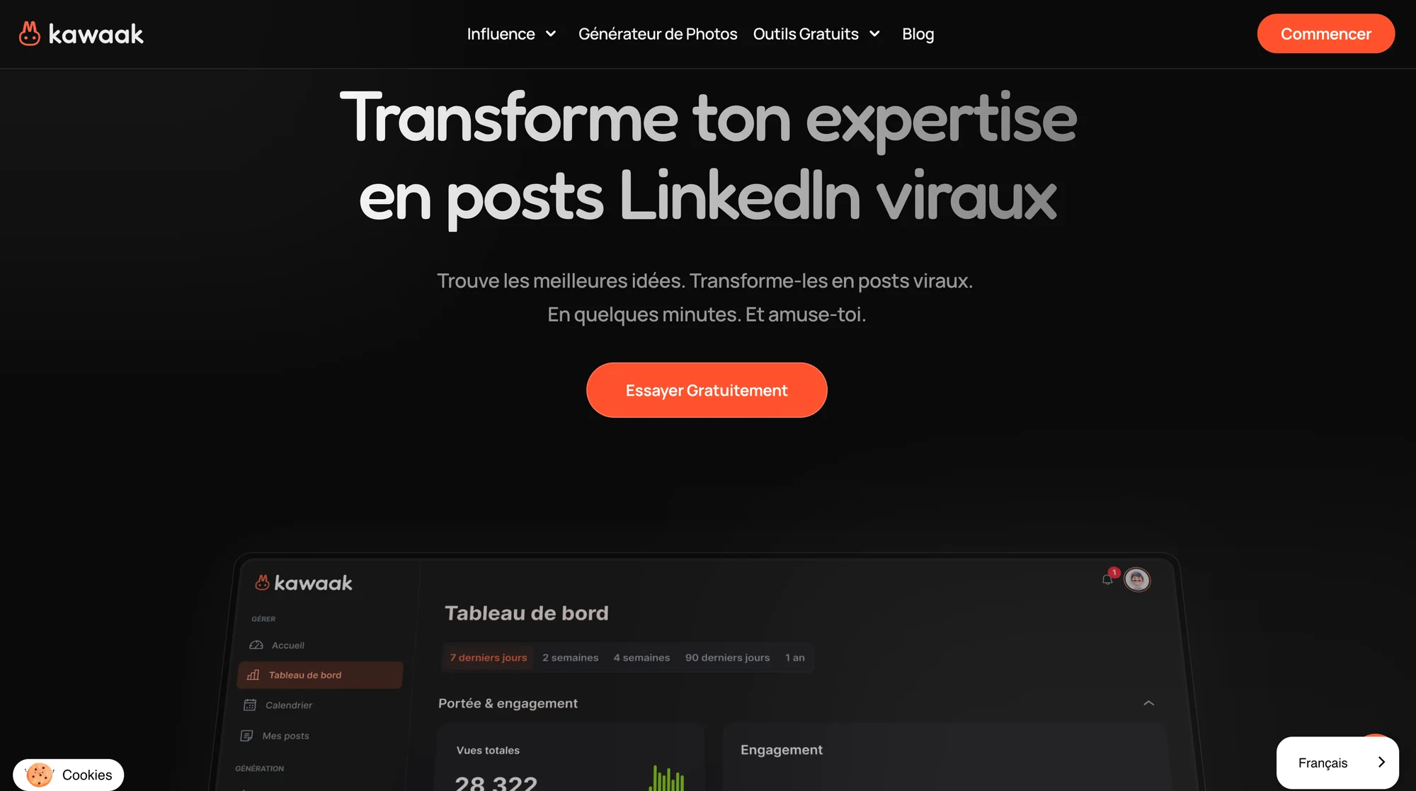 Kawaak générateur de post