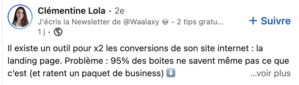 Capture écran newsletter Waalaxy Tips