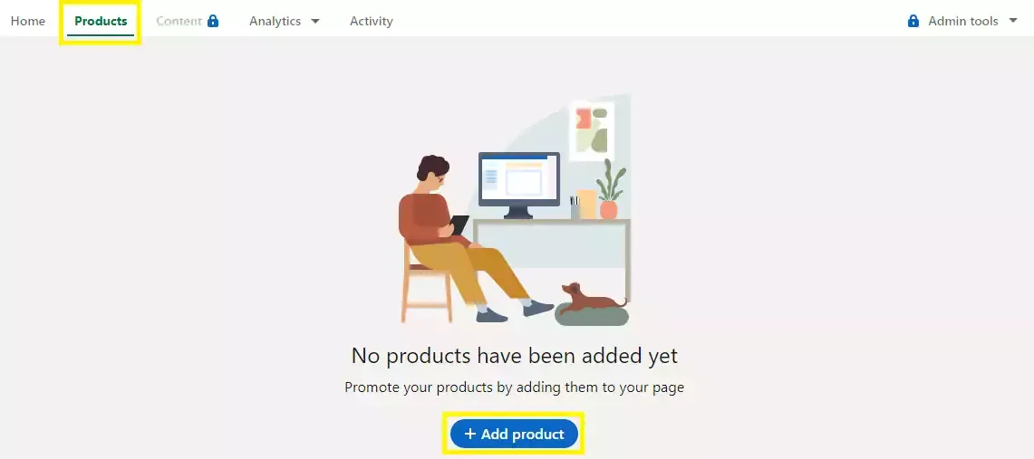 product tab linkedin company page