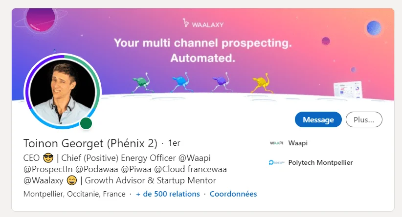 Profil LinkedIn Toinon Georget Waalaxy
