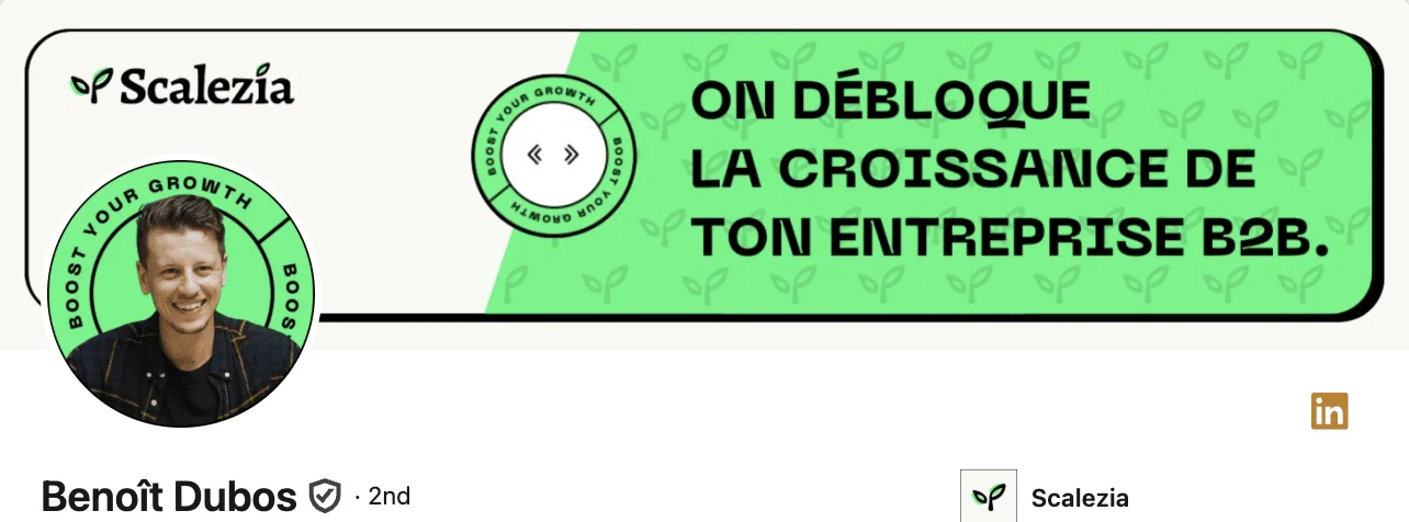 Photo de profil LinkedIn avec du texte