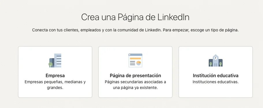 pagina de creacion de pagina empresa linkedin
