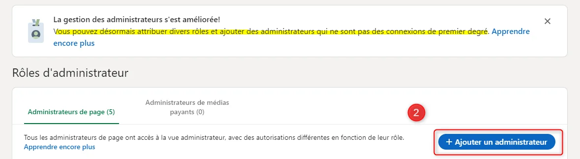 administrateurs pour votre page entreprise LinkedIn