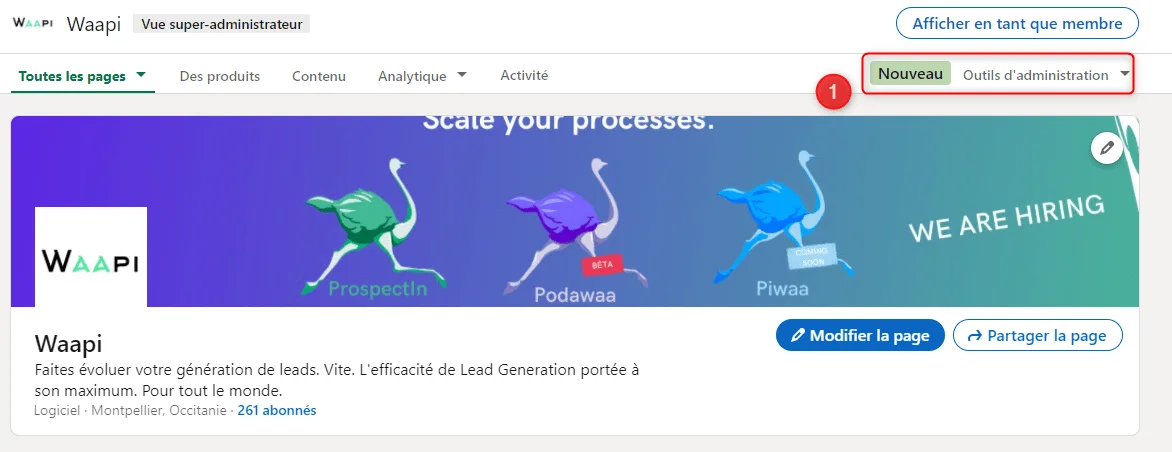 administrateurs pour votre page entreprise LinkedIn