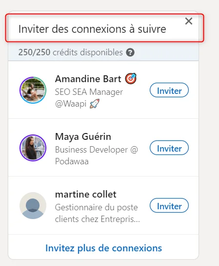 Invitez des membres LinkedIn à suivre votre page entreprise