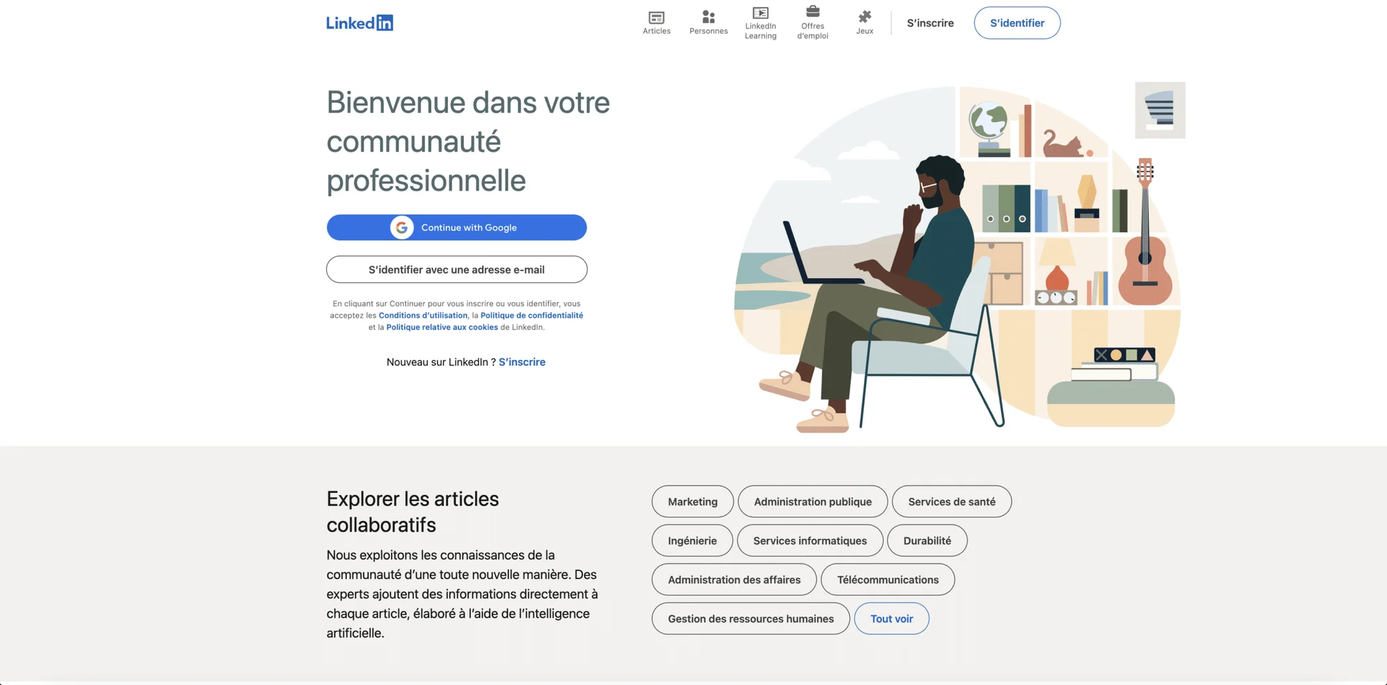 Connexion au profil LinkedIn.