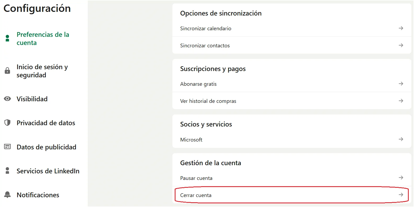 eliminar perfil linkedin