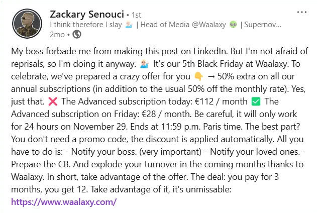Formattazione dei post su LinkedIn