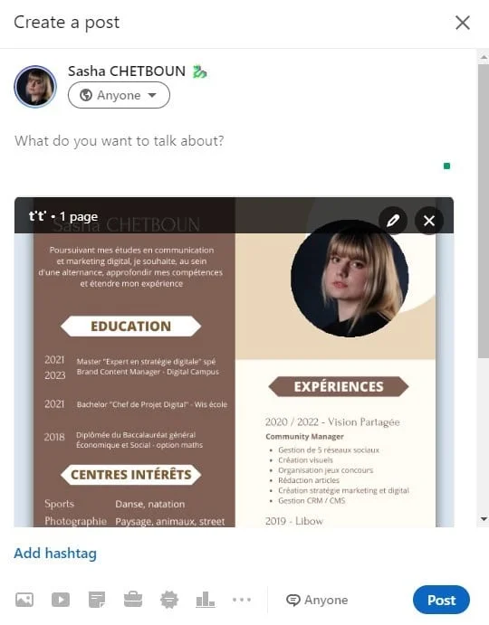 CV digital Sasha Chetboun LinkedIn
