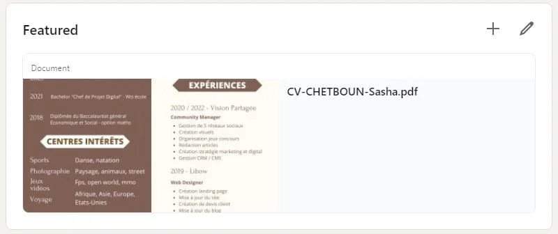 Exemple CV Chetboun expériences centres intérêts