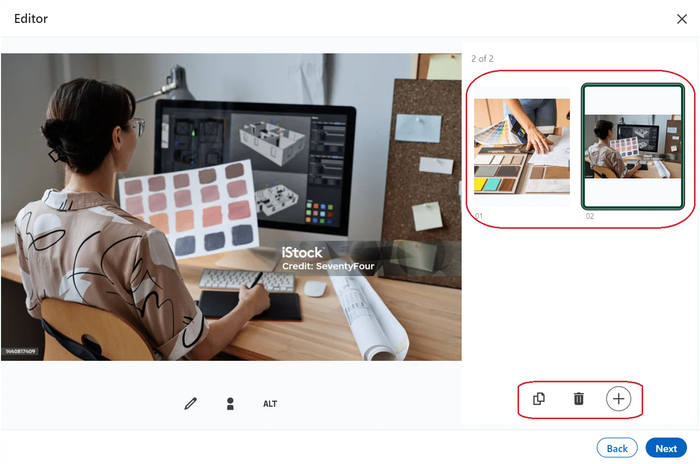 Designer travaillant sur palette couleurs