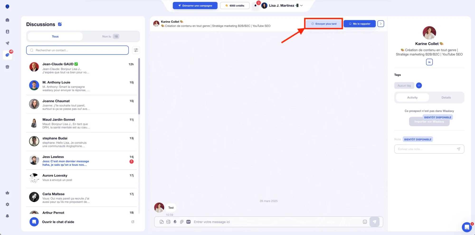 Inbox waalaxy interface