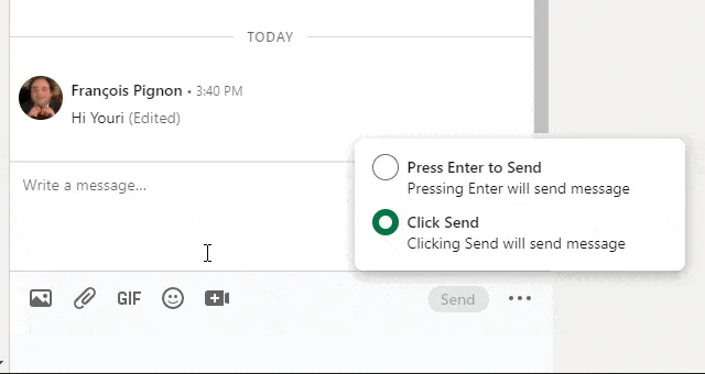Options d'envoi message LinkedIn Waalaxy