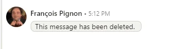 Message supprimé LinkedIn