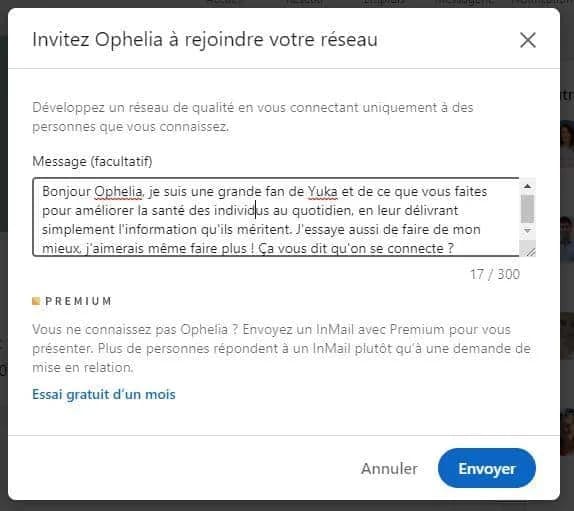message recruteur linkedin exemple 1