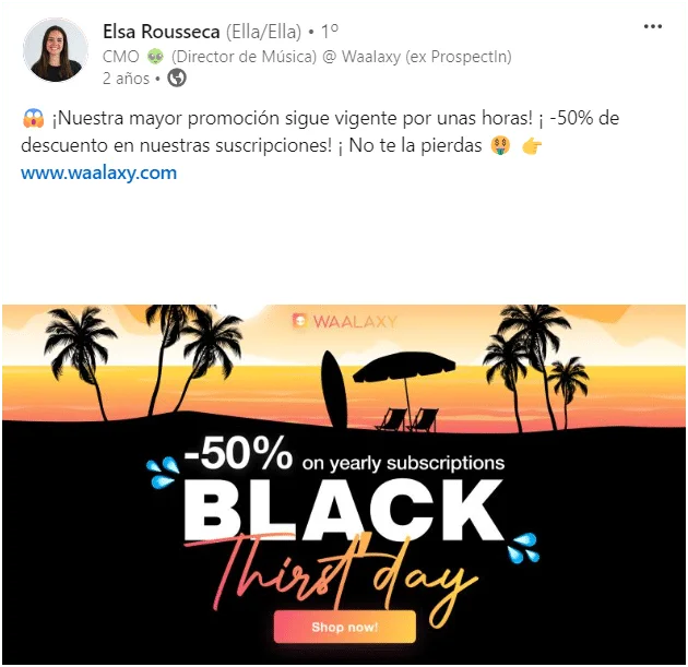 Black Friday Waalaxy 50 pour cent réduction