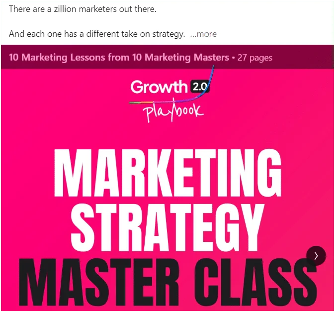 Marketing strategy master class growth playbook
