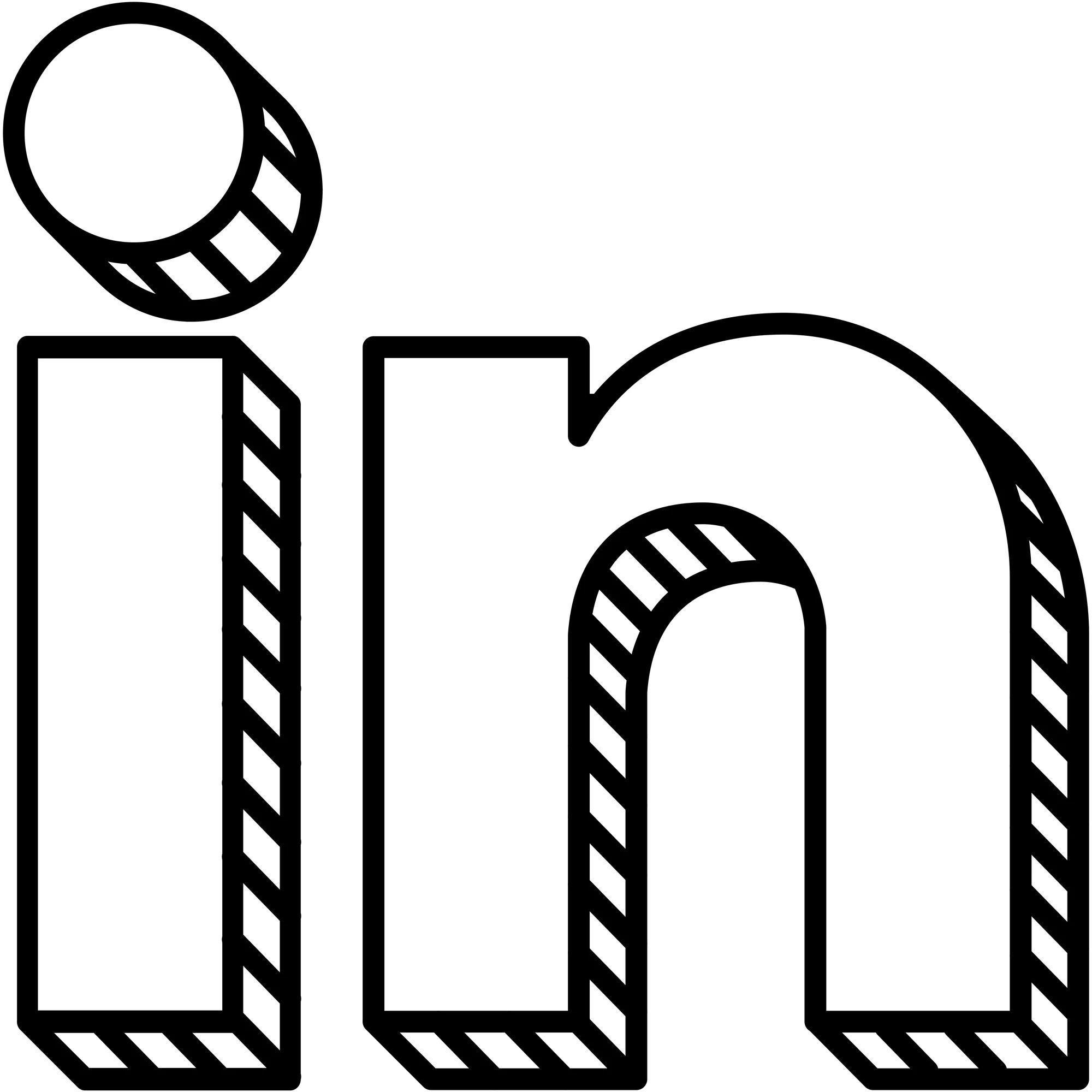 Logo LinkedIn png typo relief