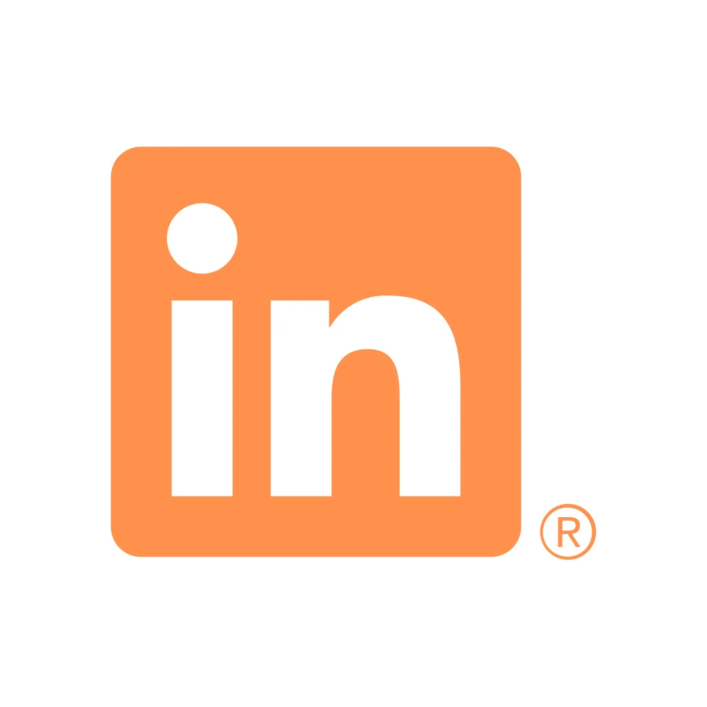 Orange LinkedIn logo svg