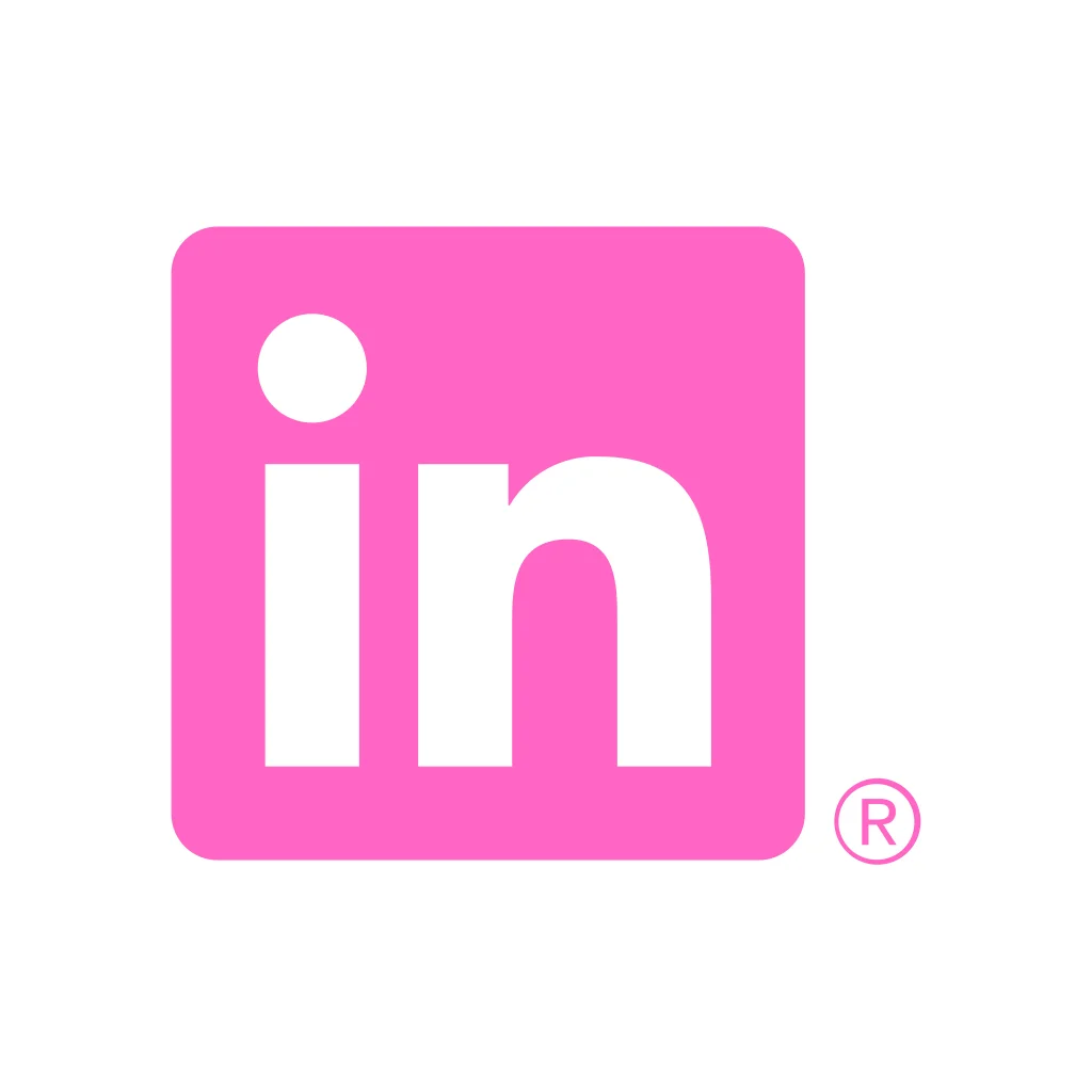 Pink LinkedIn logo svg