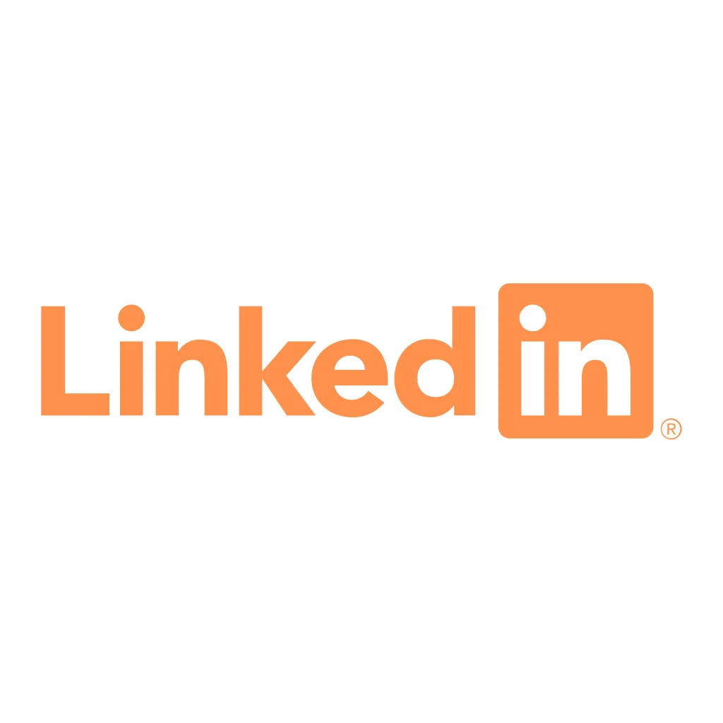 Orange LinkedIn logo svg
