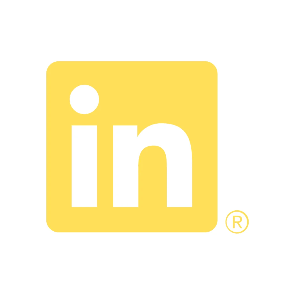 Yellow LinkedIn logo