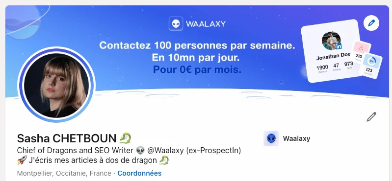 Profil LinkedIn Sasha Chetboun Waalaxy
