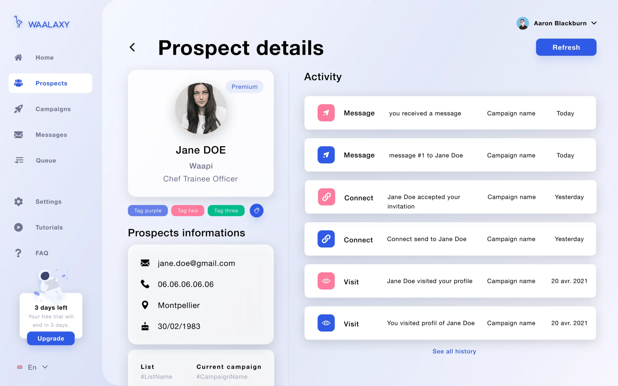 Prospect details