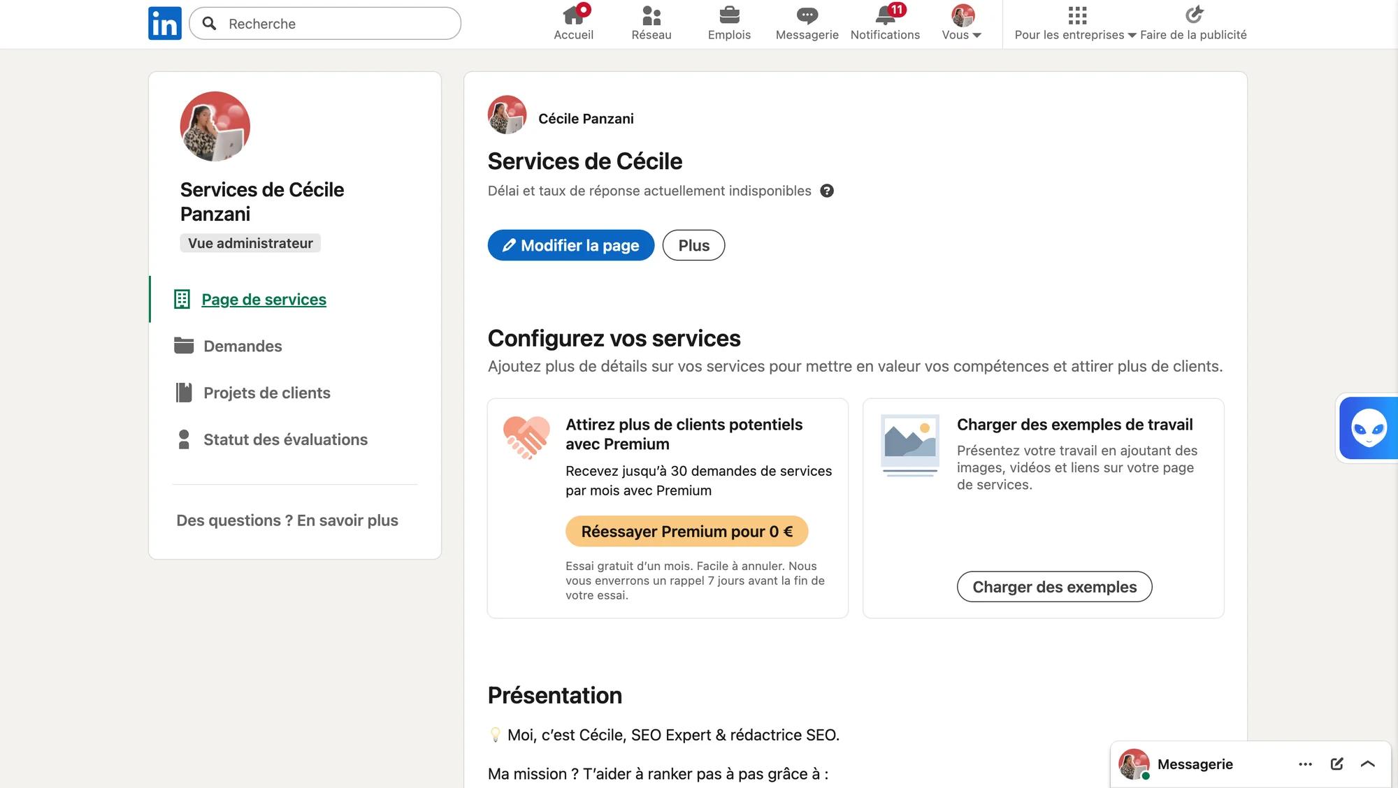 Page service Maketplace