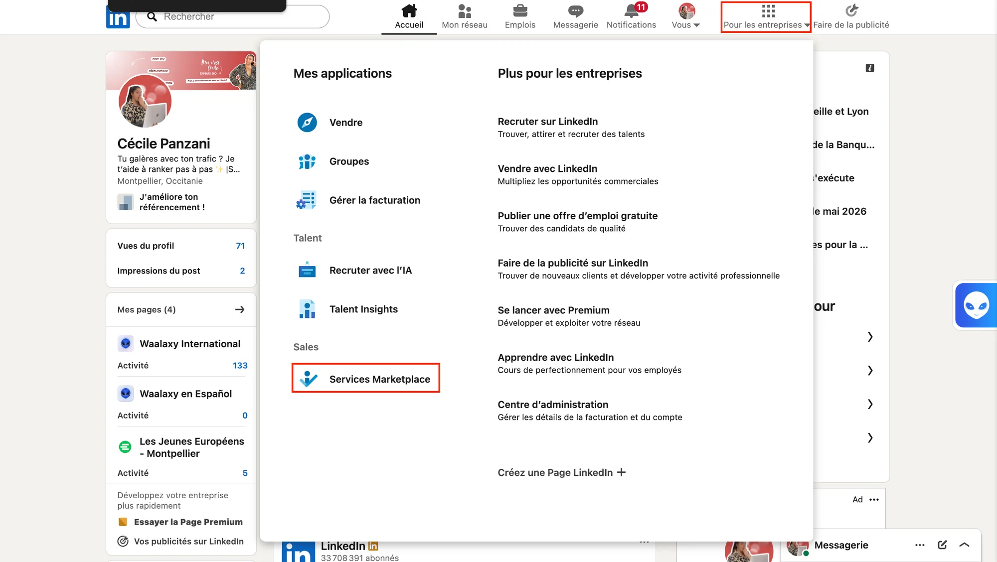 Accéder à LinkedIn Marketplace