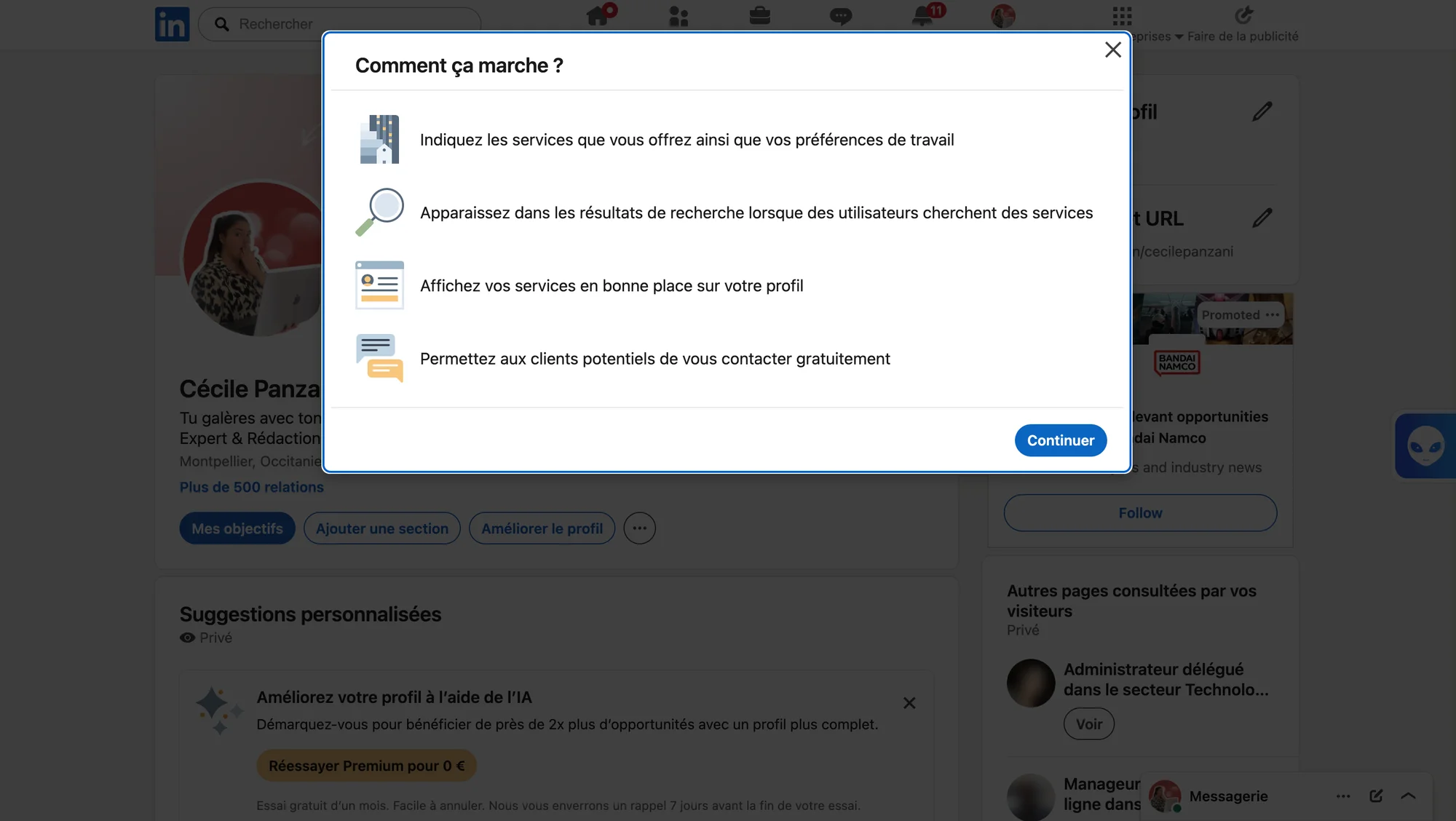 Comment créer une page LinkedIn Services Marketplace ?