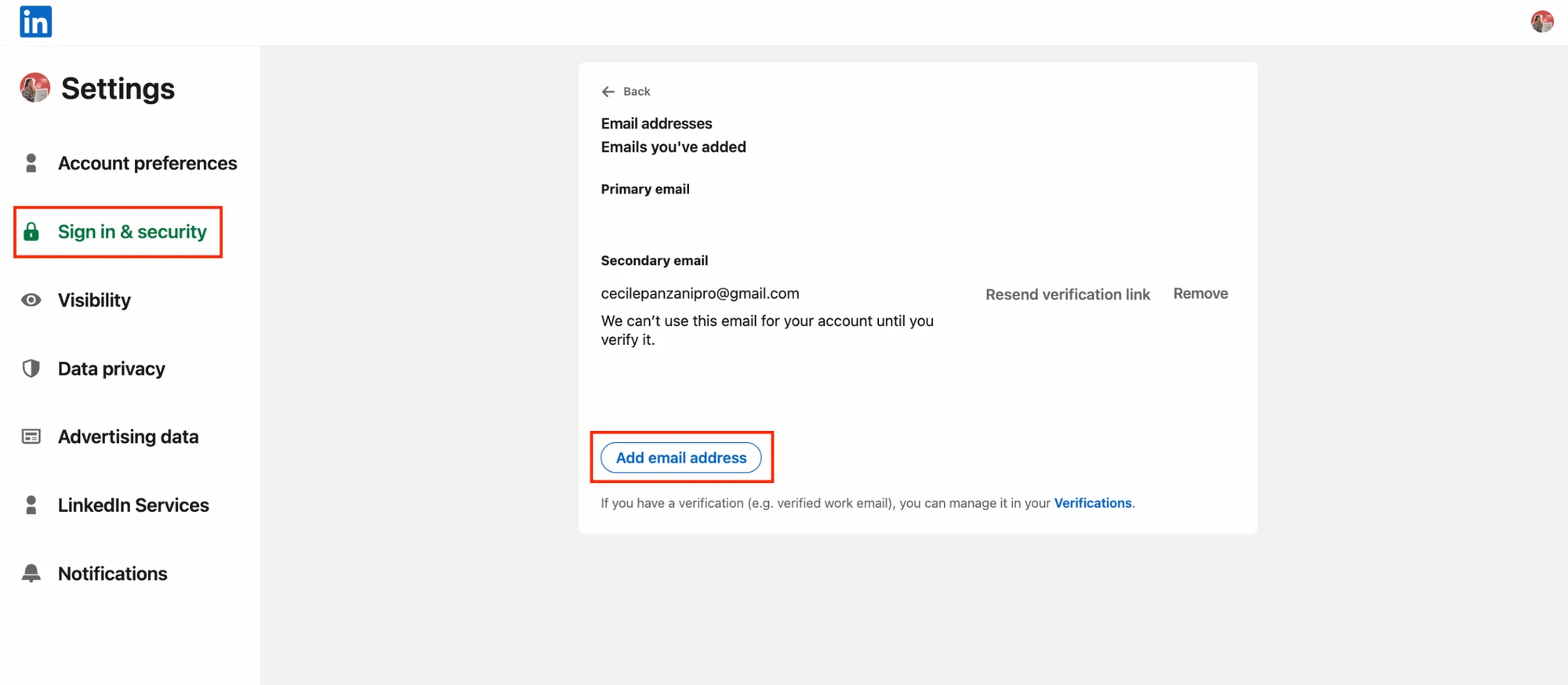 Linkedin login email adress