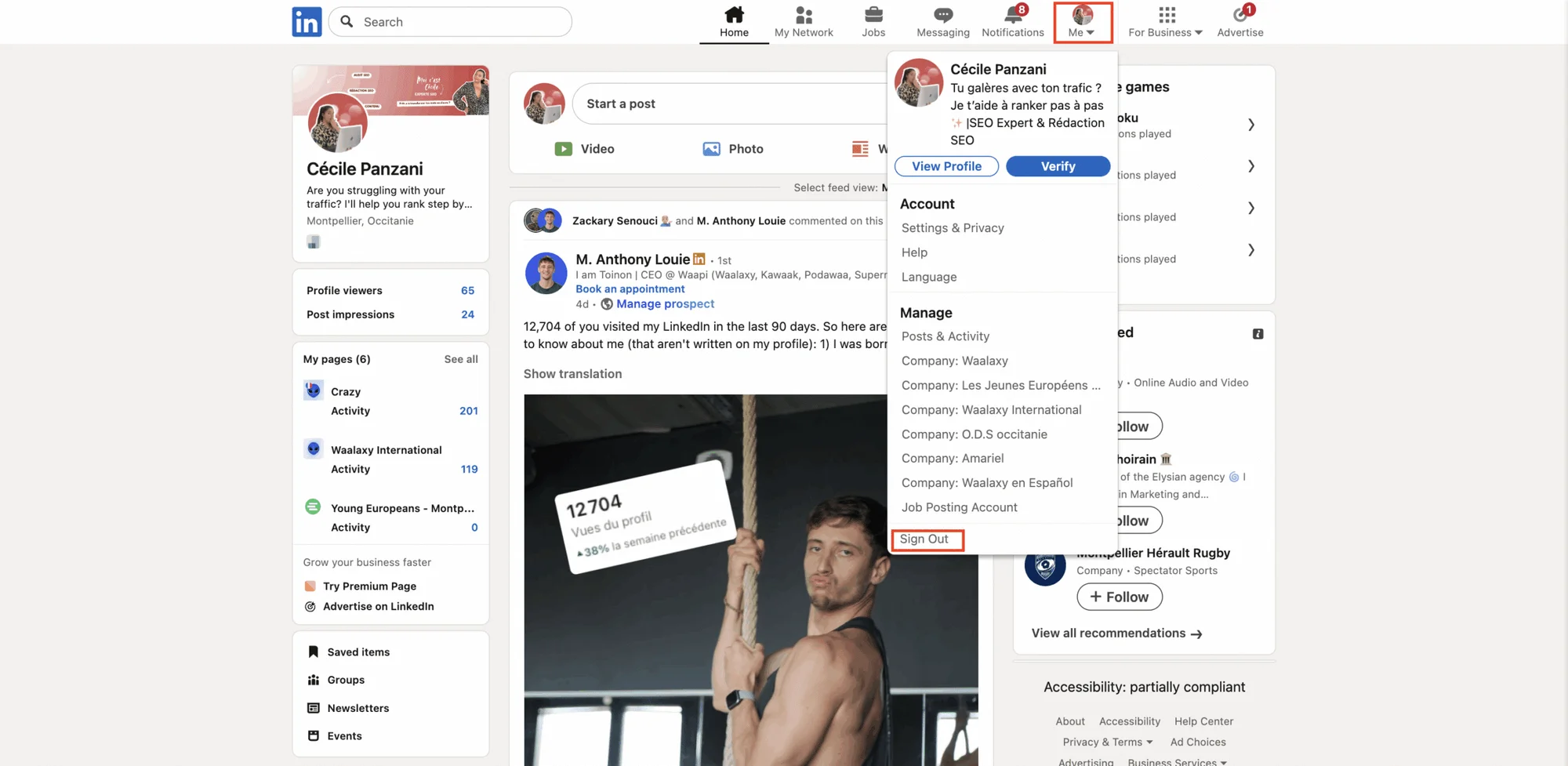 LinkedIn Login sign out