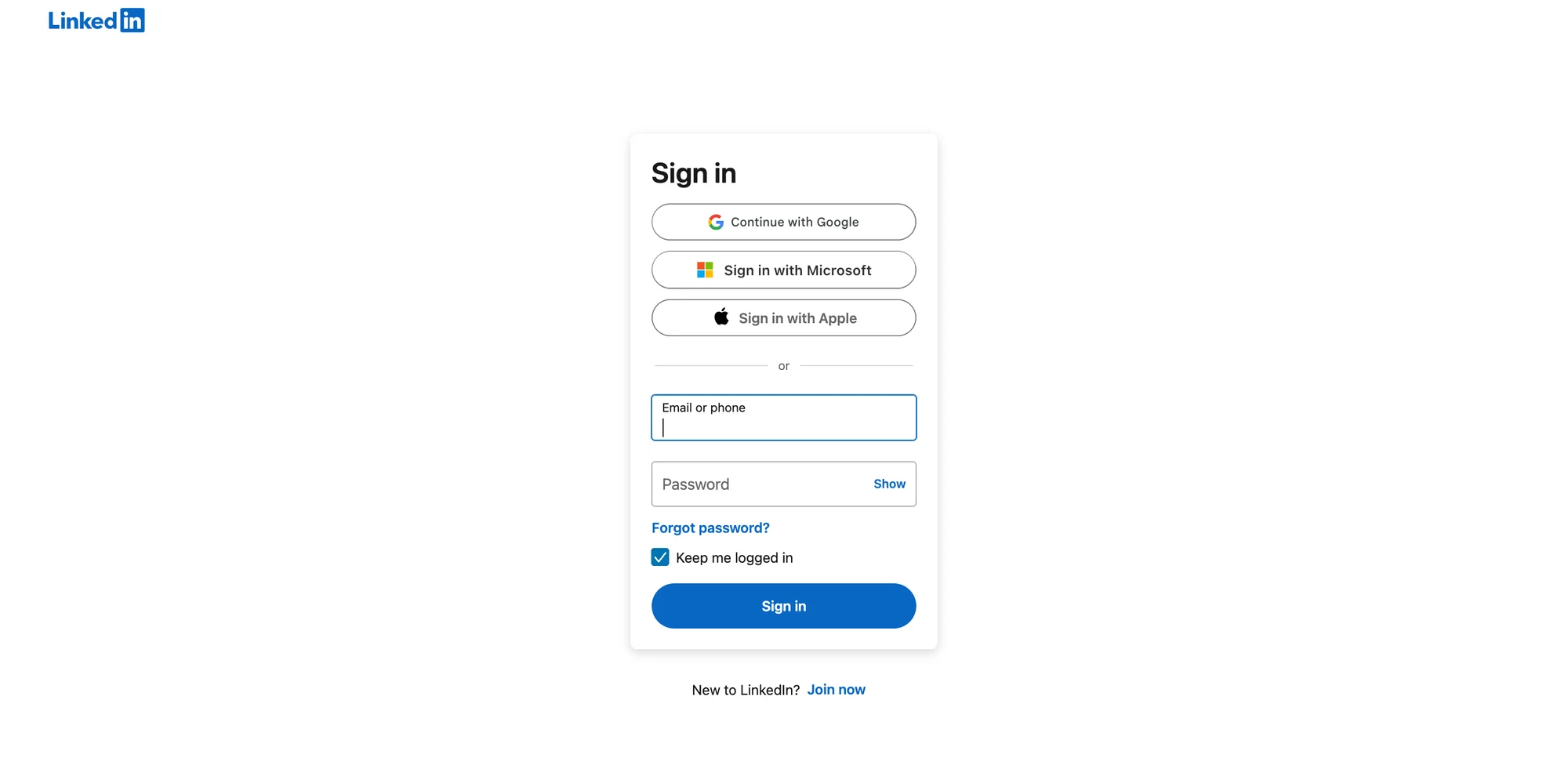 LinkedIn Login sign in