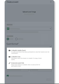 Création d'événement LinkedIn Waalaxy