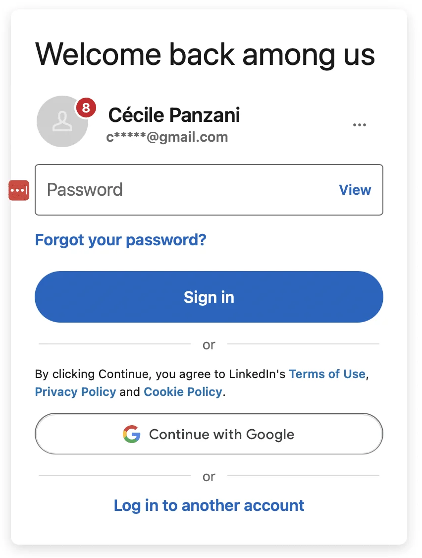 Login no LinkedIn