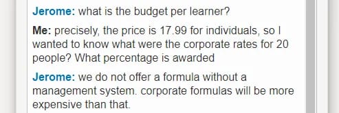 Conversation pricing corporate rates question