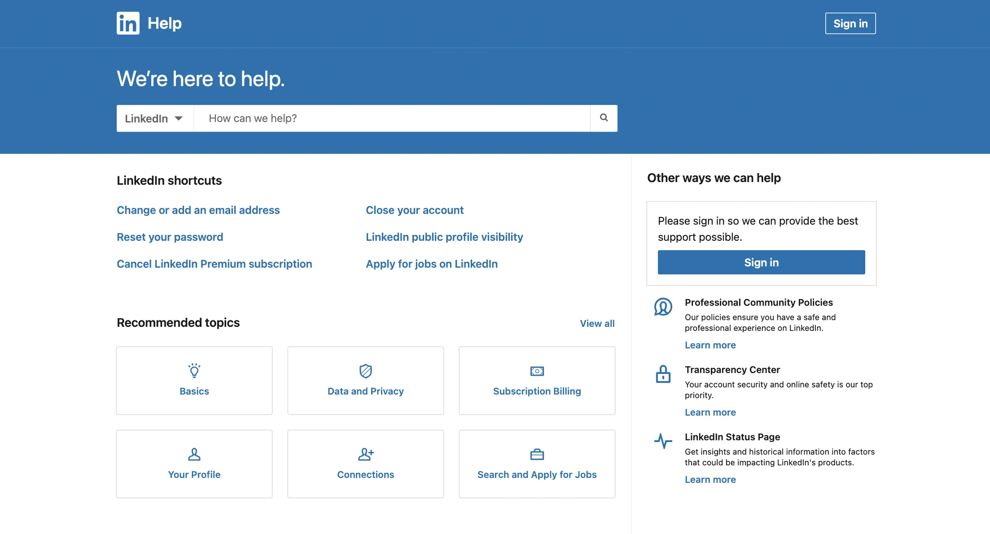 How to contact LinkedIn? LinkedIn Help