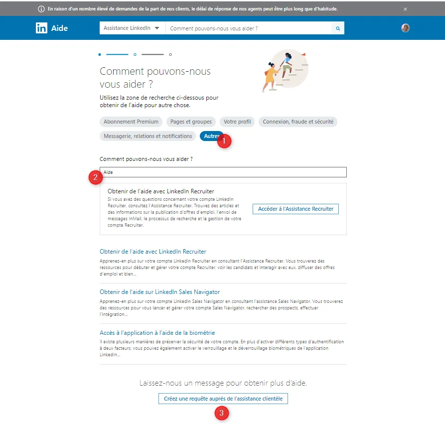 Contacter LinkedIn via un formulaire LinkedIn Help