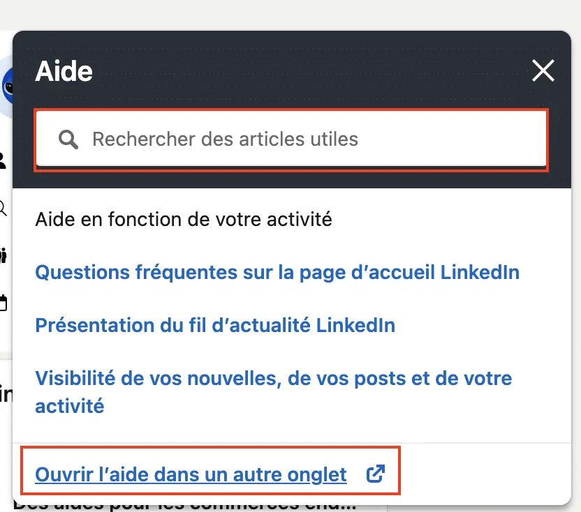 Contacter LinkedIn via LinkedIn Help
