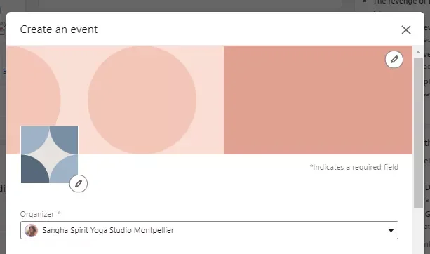 Create event organizer field calendar