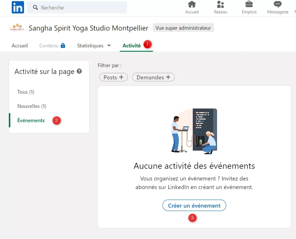 Sangha Spirit yoga studio Montpellier activité LinkedIn