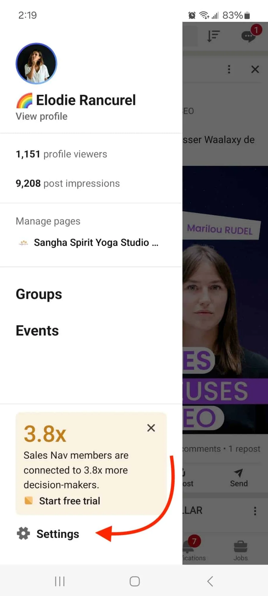 LinkedIn web dark mode