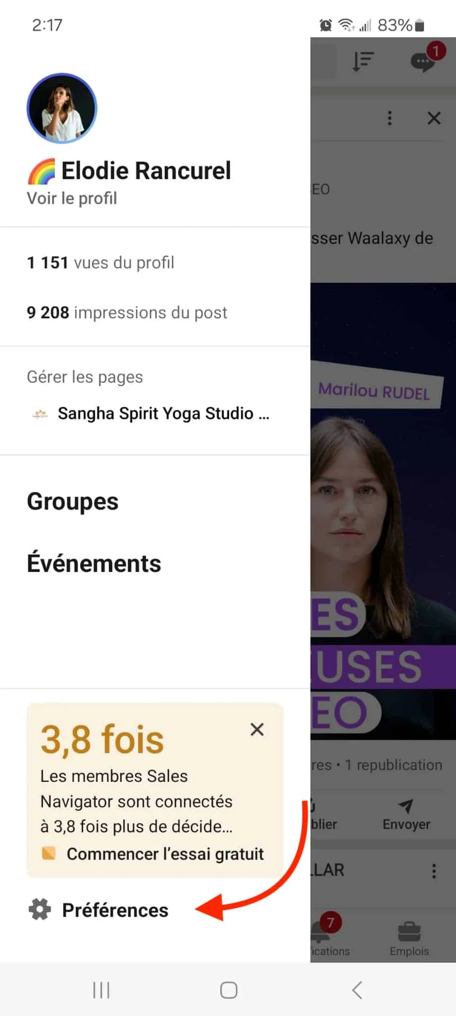 LinkedIn dark mode