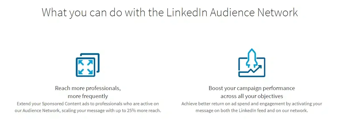 LinkedIn Audience Network avantages campagnes