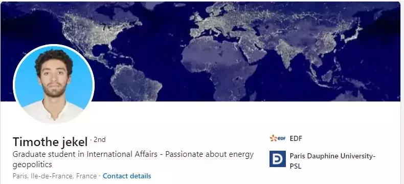 Profil LinkedIn étudiant affaires internationales