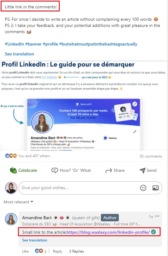 Profil LinkedIn Amandine Bart Waalaxy