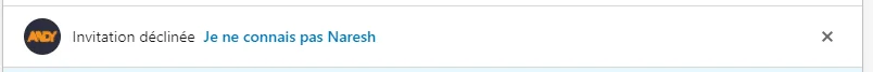 Invitation LinkedIn déclinée Waalaxy