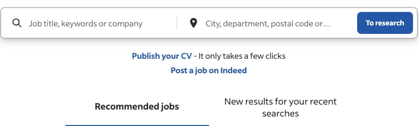 indeed vs LinkedIn - dashboard indeed